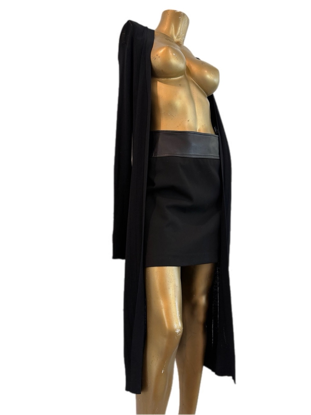 GF Gentle Fawn NWT Rayon/Poly Black Pointelle Knit Long Duster Cardigan XS NWT - Picture 6 of 11